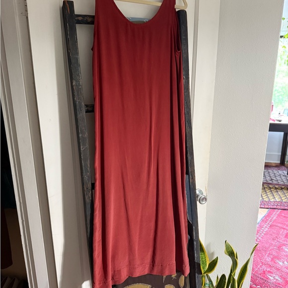 Vera Slip Dress in Rust Silk - Picture 1 of 6
